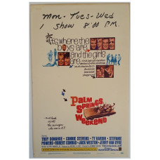 Palm Springs Weekend - Original 1963 Warner Bros Window Card